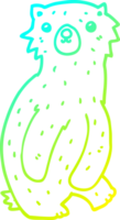 cold gradient line drawing of a cartoon bear png