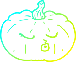 cold gradient line drawing of a cartoon pumpkin png