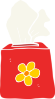 boîte à mouchoirs de dessin animé de style plat couleur png