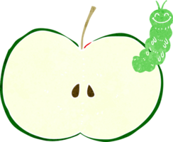 cartoon bug eating apple png