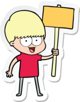 sticker of a happy cartoon boy png