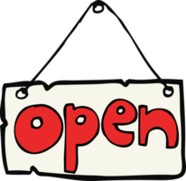 cartoon open shop sign png