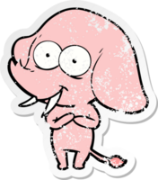 noodlijdende sticker van een vrolijke cartoonolifant png