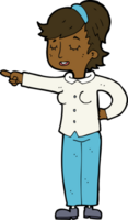 cartoon friendly woman pointing png