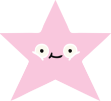 flat color retro cartoon of a star fish png