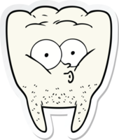sticker of a cartoon whistling tooth png