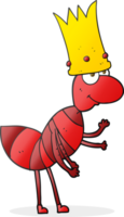 hand drawn cartoon ant queen png