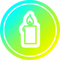 burning candle circular icon with cool gradient finish png