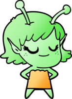 caricature de fille extraterrestre souriante png