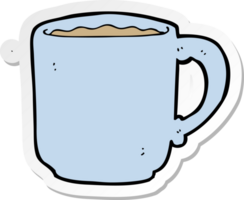 klistermärke av en tecknad kaffemugg png