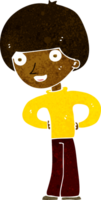 cartoon happy boy with hands on hips png