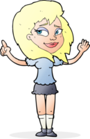 Cartoon-Frau mit Idee png