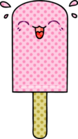 comic book style quirky cartoon ice lolly png