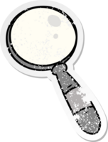 hand drawn distressed sticker cartoon doodle of a magnifying glass png