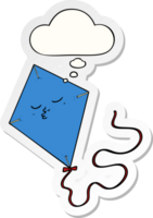 cartoon kite with thought bubble as a printed sticker png