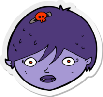 sticker of a cartoon vampire face png