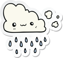 pegatina de una nube de tormenta de dibujos animados png