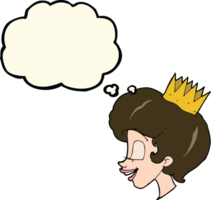 cartoon princess with thought bubble png