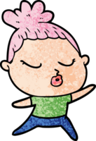 cartoon calm woman png