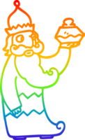 rainbow gradient line drawing of a one of the three wise men cartoon png