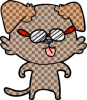 tecknad serie glasögon hund fastnar ut tunga png