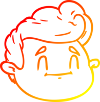 warm gradient line drawing of a cartoon male face png