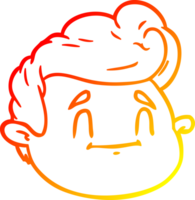 warm helling lijn tekening van een tekenfilm mannetje gezicht png