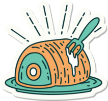 sticker of a tattoo style roast beef png