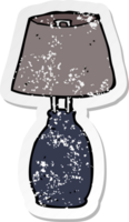 retro distressed sticker of a cartoon lamp png