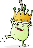 poire de dessin animé portant une couronne png