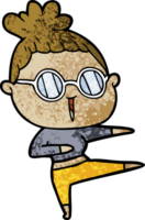 cartoon woman wearing spectacles png