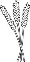 hand drawn black and white cartoon wheat png