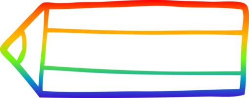 rainbow gradient line drawing of a cartoon colored pencil png