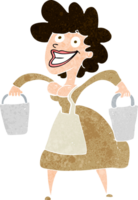 cartoon milkmaid carrying buckets png