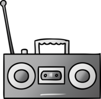 hand drawn gradient cartoon doodle of a gradient cassette player png