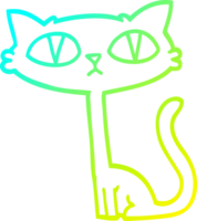 cold gradient line drawing of a cartoon halloween black cat png