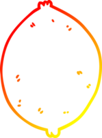 warm Gradient Linie Zeichnung von ein Karikatur Zitrone png