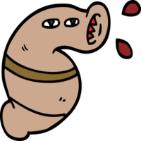 cartoon doodle monster leech png