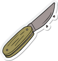 sticker of a cartoon folding knife png