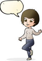 cartoon woman waving with speech bubble png