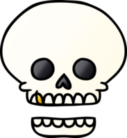 hand drawn gradient cartoon doodle of a skull head png