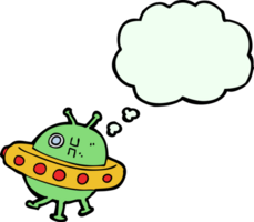 cartoon-ufo mit gedankenblase png