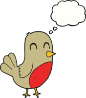 hand drawn thought bubble cartoon robin png