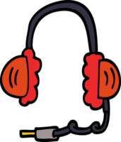 cartoon doodle ear phones png