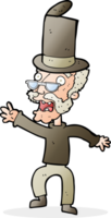 cartoon old man in top hat png