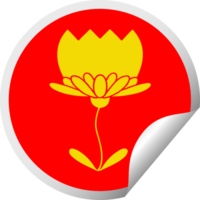 circular peeling sticker cartoon of a flower png