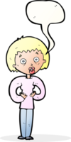 cartoon woman gesturing at self with speech bubble png