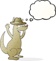 hand drawn thought bubble cartoon kangaroo png