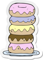 sticker van een tekenfilmbord met donuts png