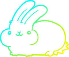 cold gradient line drawing of a cartoon rabbit png